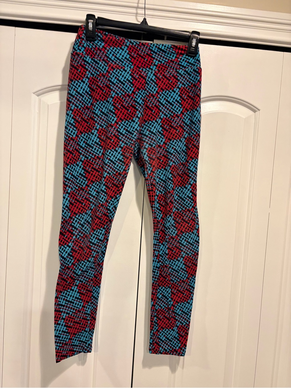 Women’s Bright Blue & Red Patterned Leggings